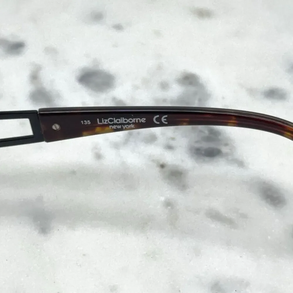 Liz Claiborne NY L351 Satin Black 0RX1 Half Rim Eyeglasses Frames Only 51-18-135